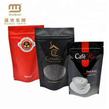 Custom Printed Food Grade Round Bottom Coffee Bean Packaging Bags Stand Up Pouches With Ziplock and Window